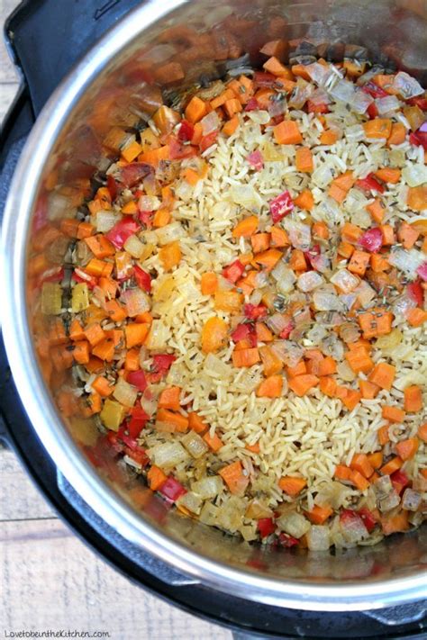 Instant Pot Vegetable Brown Rice Pilaf - Love to be in the Kitchen