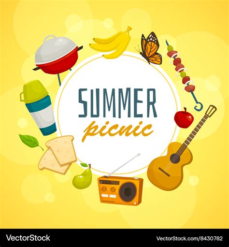 Summer picnic circle concept outdoor holiday Vector Image