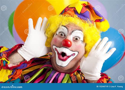 Clown Makes Funny Face stock image. Image of character - 15244719