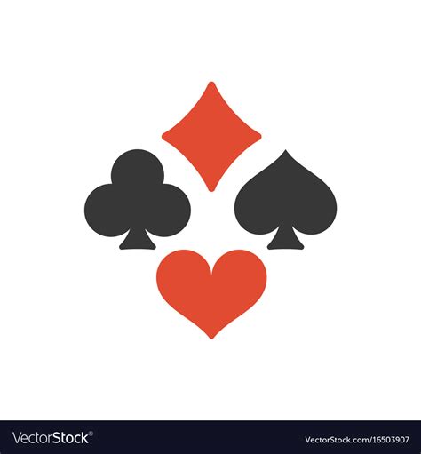 Four playing cards suits symbols Royalty Free Vector Image