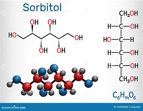 Sorbitol, Molécula De Glucitol Es Alcohol Polihídrico De Sabor Dulce ...