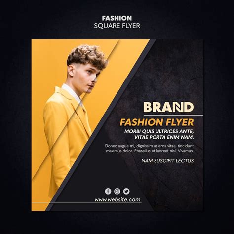 Free PSD | Fashion square flyer template style