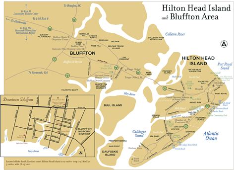 Hilton Head Island and Bluffton Area Tourist Map - Ontheworldmap.com