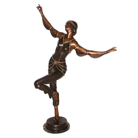 Bronze Deco Dancer Sculpture- 54 Inch, Bronze, 57570 - AllSculptures.com