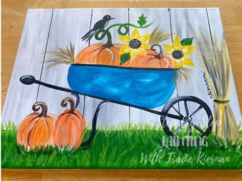 Fall Wheelbarrow Painting - Step By Step Painting With Tracie Kiernan