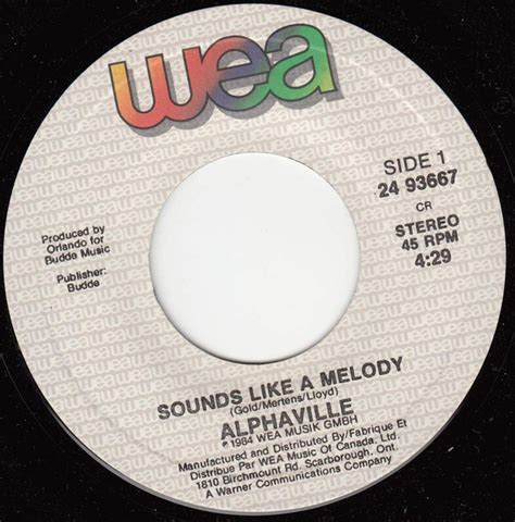 Alphaville – Sounds Like A Melody (1984, Vinyl) - Discogs