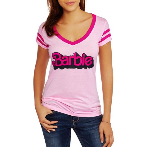 Womens Junior Hot & Light Pink Barbie Glitter Logo Short Sleeve T-Shirt Small - Walmart.com