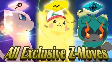 Pokemon Ultra Sun & Ultra Moon - All Sun & Moon Exclusive Z-Moves! (1080p HD) - YouTube