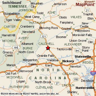 Lenoir, North Carolina Area Map & More