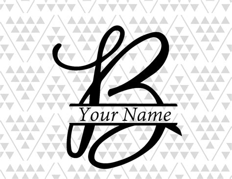 Monogram Letter B Split Letter B Silhouette Files Digital - Etsy