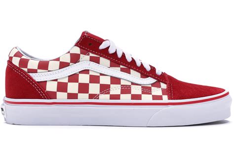 Vans Old Skool Checkerboard Racing Red Men's - VN0A38G1P0T - US