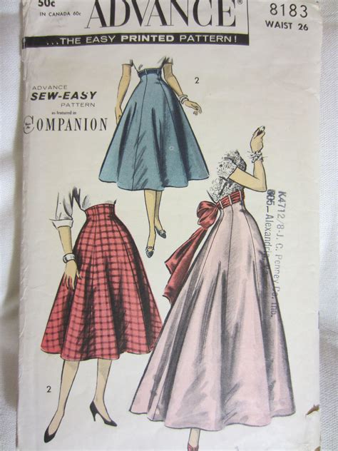 Advance 8183, high-waisted skirt | Fashion illustration vintage ...