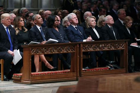 George HW Bush funeral: Four presidents sat (awkwardly) on one pew ...