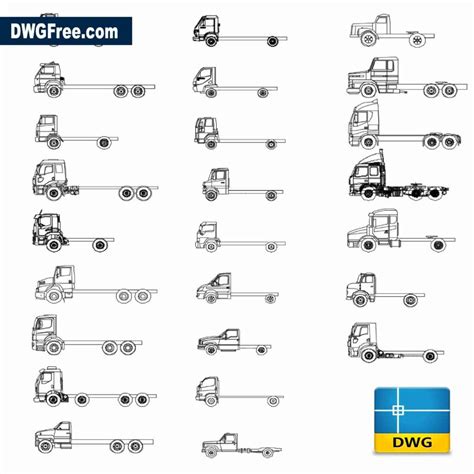 Truck CAD Block download for Free in DWG 2D format