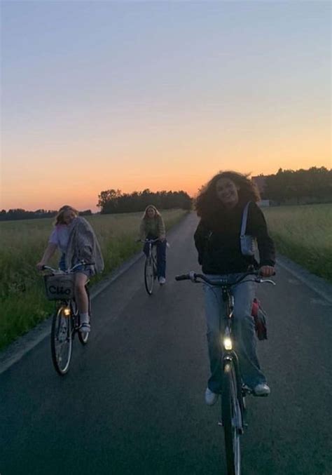 Embrace the Beauty of an Aesthetic Summer : Riding bike with friends in ...