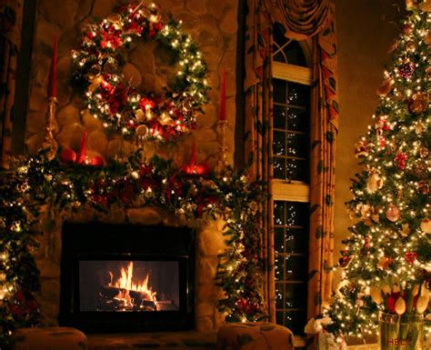 Christmas fireplace christmas lights GIF - Find on GIFER