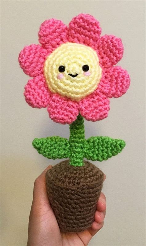 Crochet Pattern Potted Flower Amigurumi, Flower Crochet Amigurumi ...