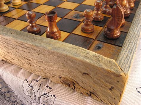 Live Edge Handmade Wood Chess Board salvaged Barn wood from | Etsy in 2020 | Wood chess board ...