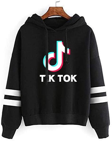 TIK Tok Hoodies Sudadera Chaqueta De Manga Larga Niños Y Niñas, Black-S ...