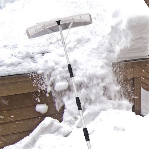 21 ft Aluminum Large Poly Blade Telescoping Snow Roof Rake | Rake head, Snow rake, Rake