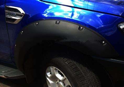 Black Mudguards Pocket Rivet Fender Flares For Ford Ranger Wildtrak Accessories