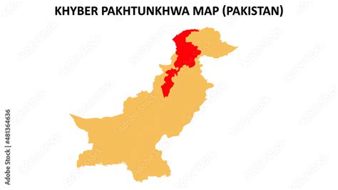 Khyber Pakhtunkhwa map highlighted on Pakistan map. Khyber Pakhtunkhwa ...