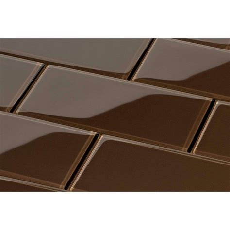 Giorbello 3'' x 6'' Brown Glass Subway Tile Glossy G5932