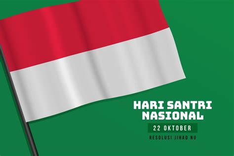 Premium Vector | Santri realistic background with flag