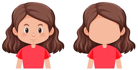 A brunette hair female character 302497 Vector Art at Vecteezy