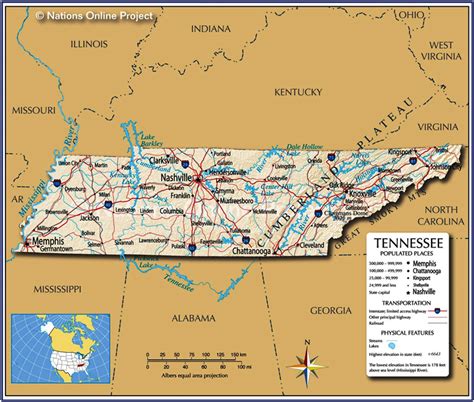 Tennessee Map With Major Cities | My XXX Hot Girl