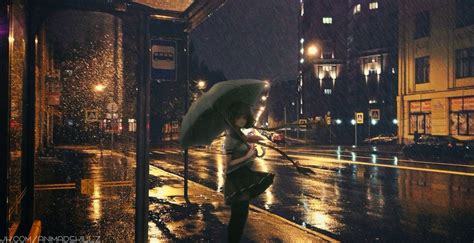 Anime Night City Rain Wallpapers - Wallpaper Cave