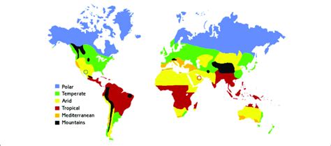 | World Climate Zones showing the (red circle) State of Qatar having... | Download Scientific ...