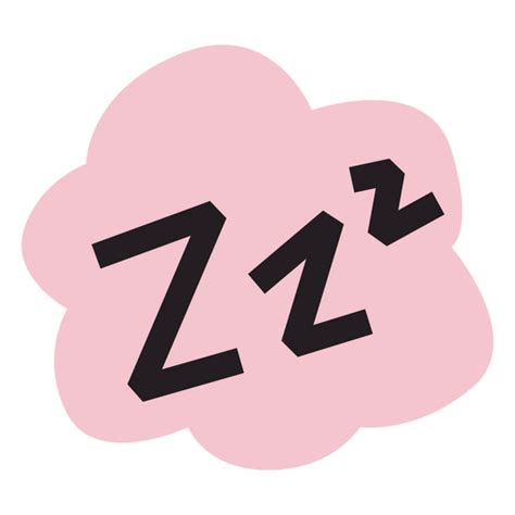 Diseño PNG Y SVG De Nube Rosa Con La Palabra Zzz Para Camisetas