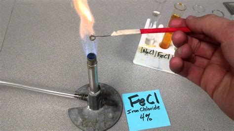 Qualitative Flame Test - FeCl Iron Chloride - YouTube