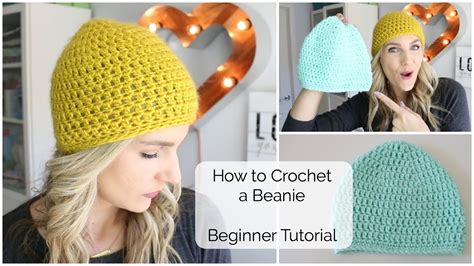 How to Crochet a Beanie - Beginner Tutorial | Crochet hat for beginners, Crochet hat pattern ...