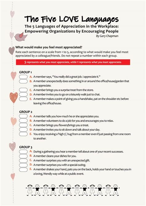 5 Love Language Quiz Pdf Printable Worksheets