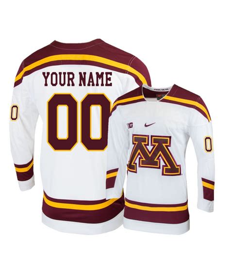 Men's Nike Minnesota Golden Gophers White Custom Hockey Jersey