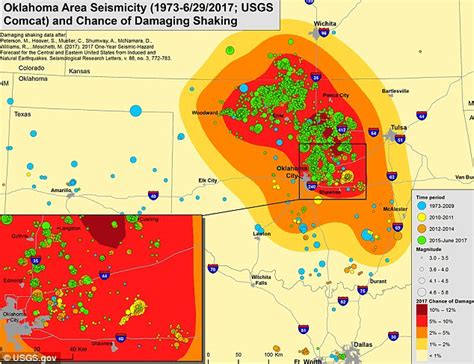 Earthquake map shows swarms of quakes across Oklahoma | Daily Mail Online