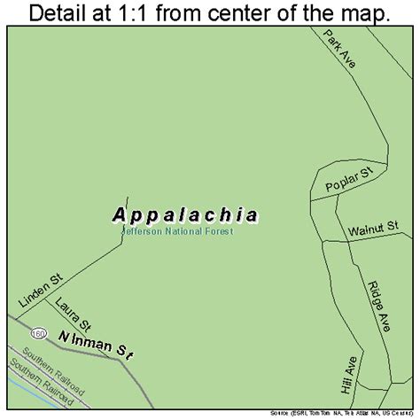 Appalachia Virginia Street Map 5102040