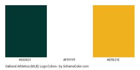 Oakland Athletics (MLB) Logo Color Scheme » Brand and Logo ...