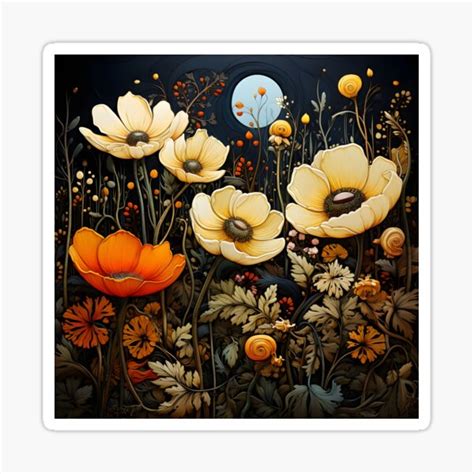 "Art Nouveau Flowers #8" Sticker for Sale by platonicXXI | Redbubble