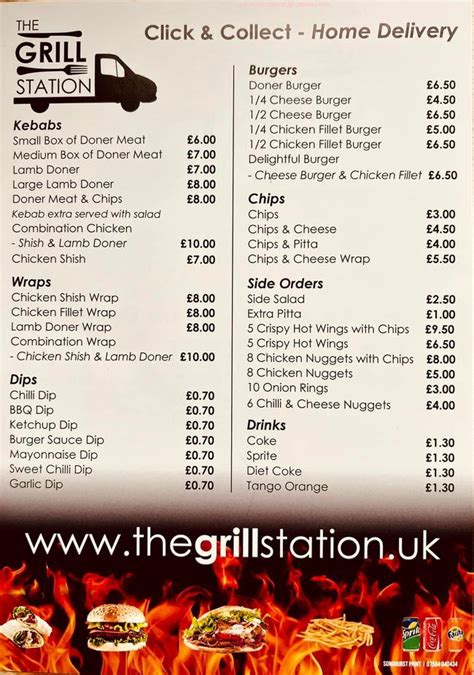 Online Menu of The Grill Station Restaurant, Helston, United Kingdom, TR13 8PJ - Zmenu