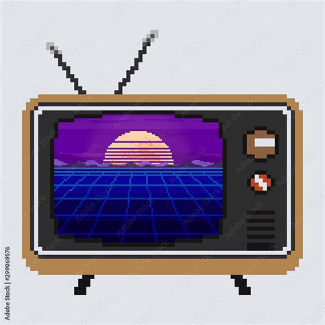 Pixel tv. Illustration of retro tv. Pixel art style. 8 bit. Stock Vector | Adobe Stock