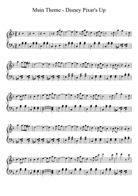 Disney Pixar: Up Theme Piano | Flute sheet music, Piano sheet music free, Clarinet music