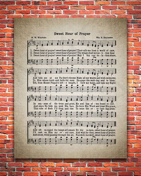 Sweet Hour of Prayer Hymn Print Sheet Music Art Hymn Art - Etsy