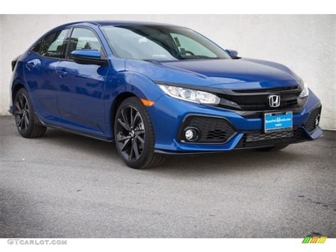 2018 Aegean Blue Metallic Honda Civic Sport Hatchback #124330467 ...