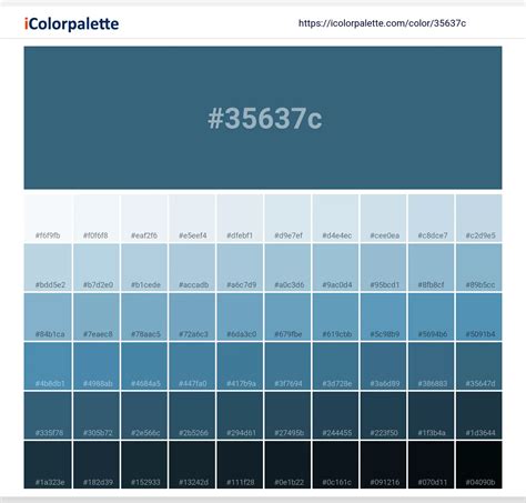 Pantone 18-4222 Tcx Bluesteel Color | Hex color Code #35637C information | Hsl | Rgb | Pantone