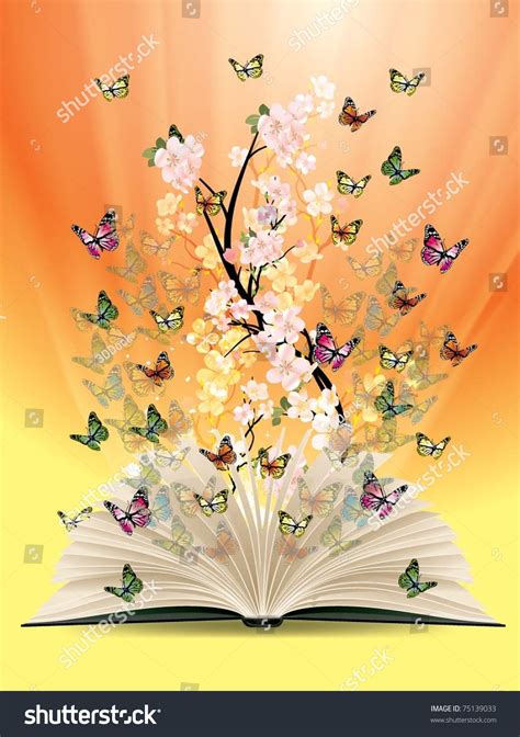 libro abierto con mariposas volando desde: vector de stock (libre de ...