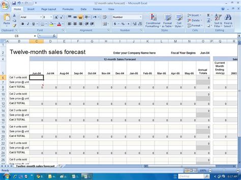 Sales Forecasting Excel Template