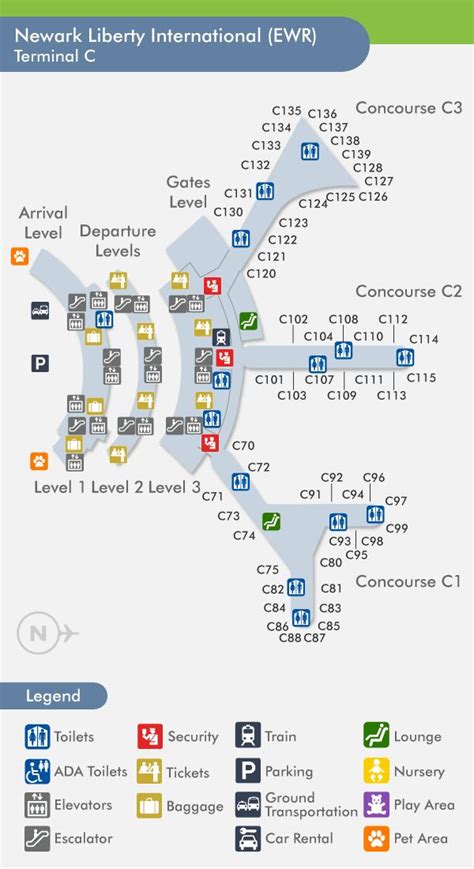 Newark terminal c map - Map of Newark terminal c (New York - USA)